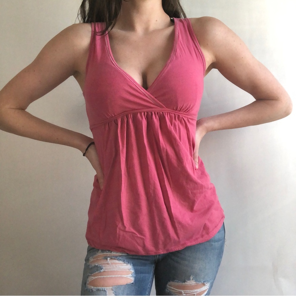 Y2K Vintage Pink Wrap Tank Small